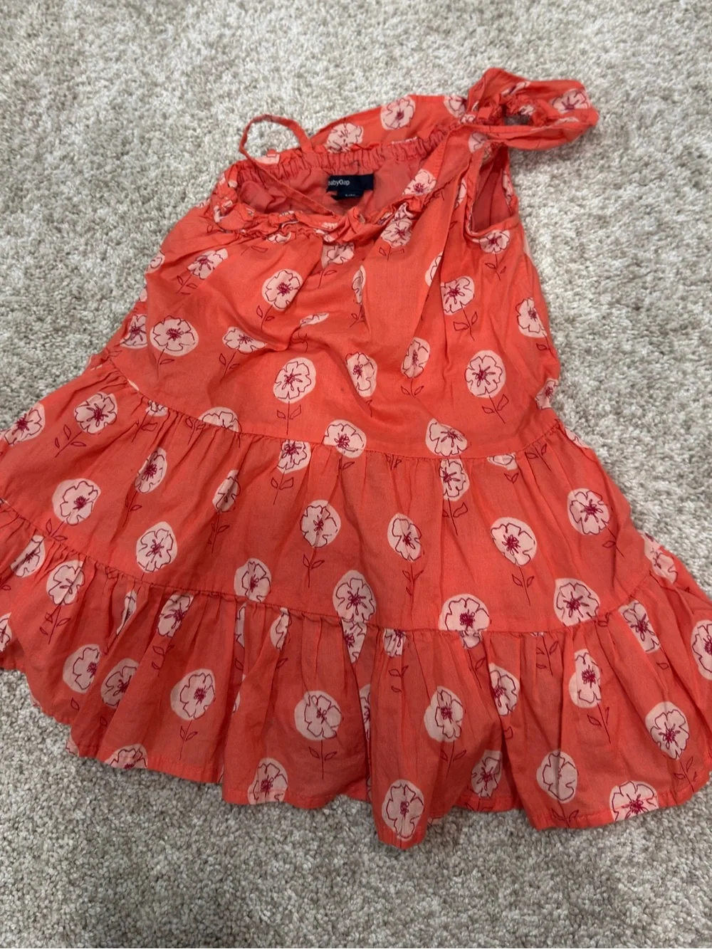 babyGAP 18–24 Coral Floral One-Shoulder Tiered Dress